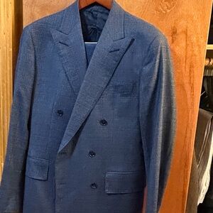 Men's Blue Double-Breasted Blazer
